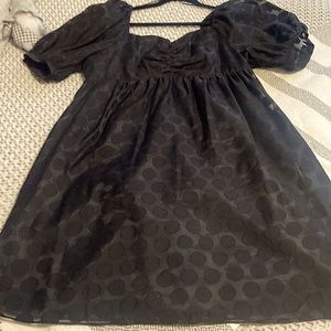 Black polka dot baby doll dress M/L